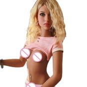 Blonde hair Real Sex Doll implant Pubic Hair 157 cm Lifelike Beautiful Artificial Hairy Vagina Sex Doll for men by Automatic Woman